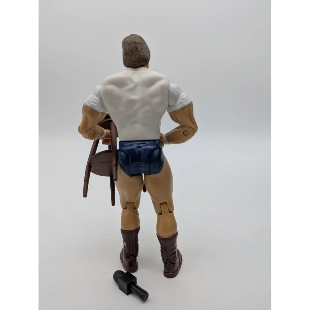 2003 Jakks WWE Classic Superstars Hot Rod Roddy Piper Figure w/Stool Microphone